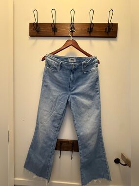 PAIGE Light Blue Wide Leg Denim Jeans